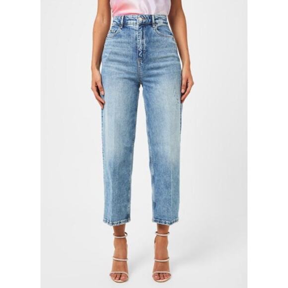 BOSS Marlene Wide Leg Crop High-Rise Jeans in Light Pastel‎ Blue Size 26 - Picture 1 of 11